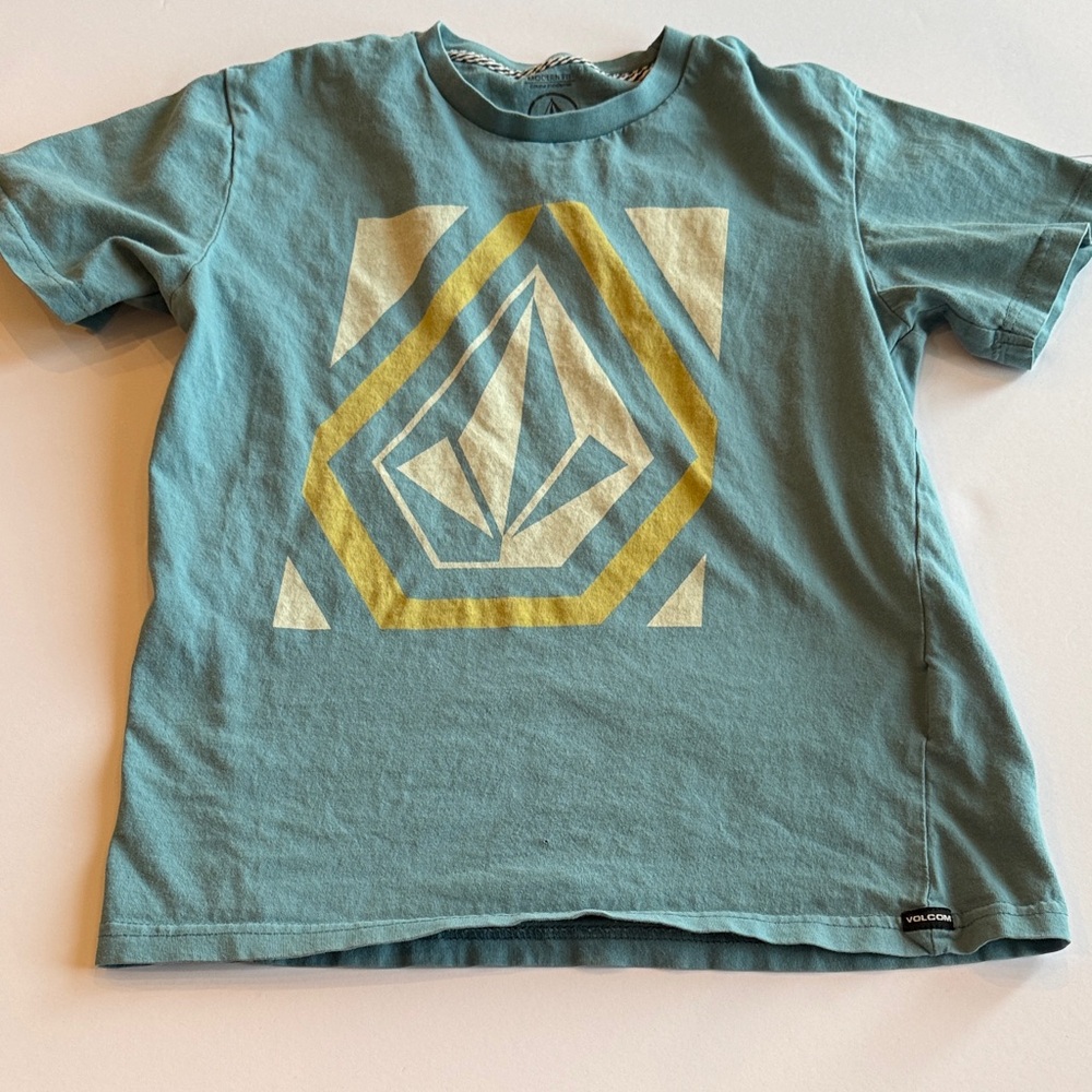 Volcom Kids Teal and Gold Graphic Tee